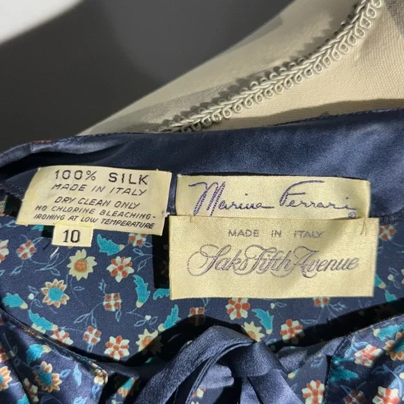 Marina Ferrari/Saks Fifth Avenue Floral 100%Silk Blouse